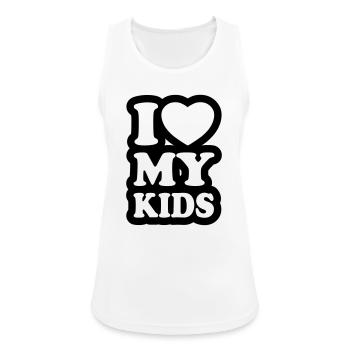 I love my kids - J'aime mes enfants - Débardeur respirant Femme - blanc - Devant - Zoe (177cm)
