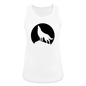 Wolf - Mond - Frauen Tank Top atmungsaktiv - Weiß - Vorne - Zoe (177cm)