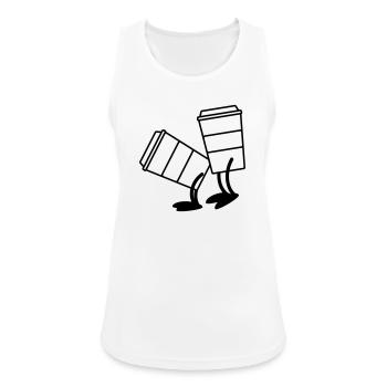 Coffee to go doggy style - Frauen Tank Top atmungsaktiv - Weiß - Vorne - Zoe (177cm)