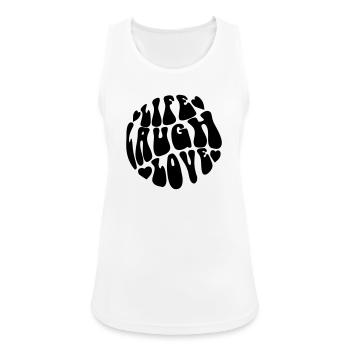 Retro Psychedelic "Live Laugh Love" Graphic - Women's Breathable Tank Top - white - Front - Zoe (177cm)
