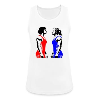 Lutte féminine - Débardeur respirant Femme - blanc - Devant - Zoe (177cm)