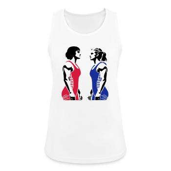 Lutte féminine - Débardeur respirant Femme - blanc - Devant - Zoe (177cm)