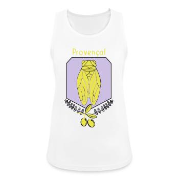 Provençal cicada with olives - Women's Breathable Tank Top - white - Front - Zoe (177cm)