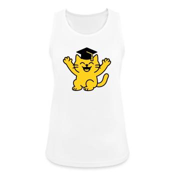 Bachelor Cat / Cat Diploma - Women's Breathable Tank Top - white - Front - Zoe (177cm)