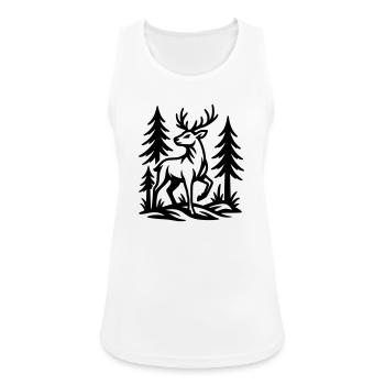 Reh - Frauen Tank Top atmungsaktiv - Weiß - Vorne - Zoe (177cm)