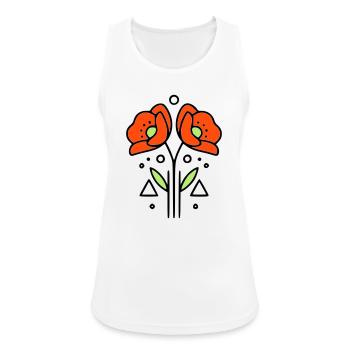 mohnblume-mohnblumen-minimalistisch-line-art-9 - Frauen Tank Top atmungsaktiv - Weiß - Vorne - Zoe (177cm)