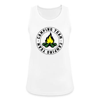 Camping Team Campfire - Women's Breathable Tank Top - white - Front - Zoe (177cm)