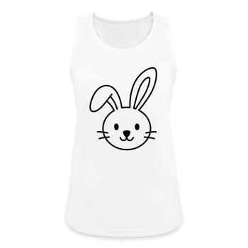Niedlicher Hase – Vielleicht der Osterhase? - Frauen Tank Top atmungsaktiv - Weiß - Vorne - Zoe (177cm)