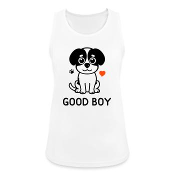 Good Boy – Süßes Hunde Motiv - Frauen Tank Top atmungsaktiv - Weiß - Vorne - Zoe (177cm)