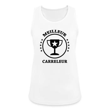 Bester Fliesenleger - Frauen Tank Top atmungsaktiv - Weiß - Vorne - Zoe (177cm)