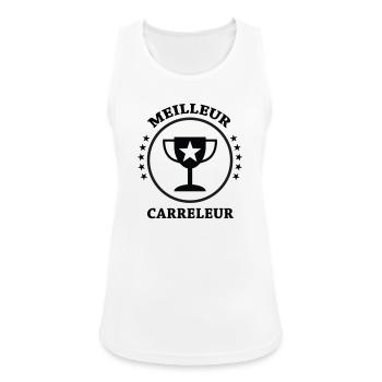 Best Tiler - Women's Breathable Tank Top - white - Front - Zoe (177cm)