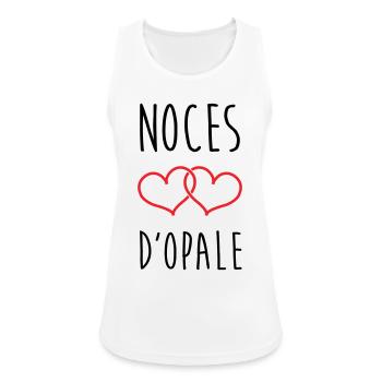 noces d'opale 21 ans d'amour - Débardeur respirant Femme - blanc - Devant - Zoe (177cm)
