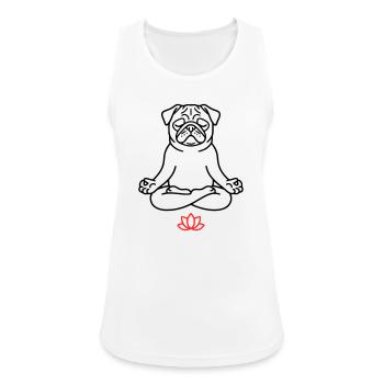 Livre de coloriage zen Pug Dog - Débardeur respirant Femme - blanc - Devant - Zoe (177cm)