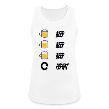beer beer beer repeat - Women's Breathable Tank Top - white - Front - Zoe (177cm)