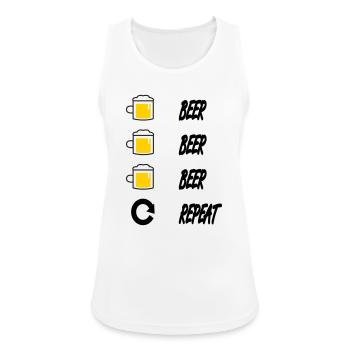 beer beer beer repeat - Women's Breathable Tank Top - white - Front - Zoe (177cm)