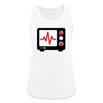 Médicament pour le suivi du rythme cardiaque ECG - Débardeur respirant Femme - blanc - Devant - Zoe (177cm)