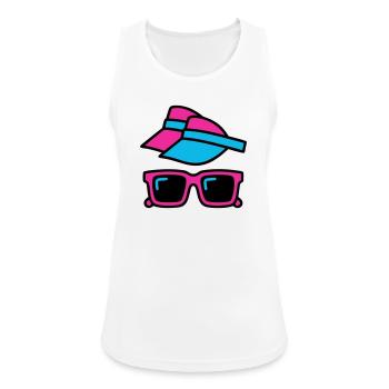 80s Sun Visor Glasses Set - Women's Breathable Tank Top - white - Front - Zoe (177cm)