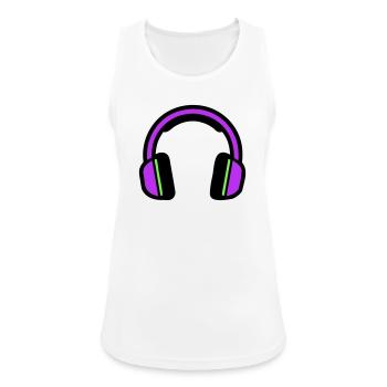 Music Headphones Silhouette - Women's Breathable Tank Top - white - Front - Zoe (177cm)