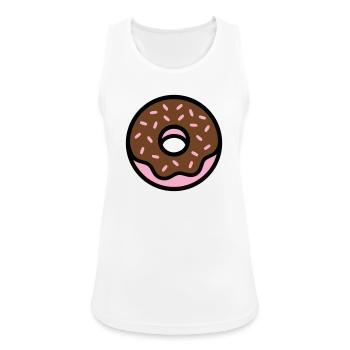 Icône des donuts au chocolat - Débardeur respirant Femme - blanc - Devant - Zoe (177cm)