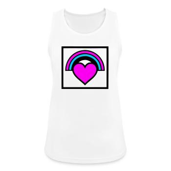 Rainbow Heart Frame Graphic - Women's Breathable Tank Top - white - Front - Zoe (177cm)