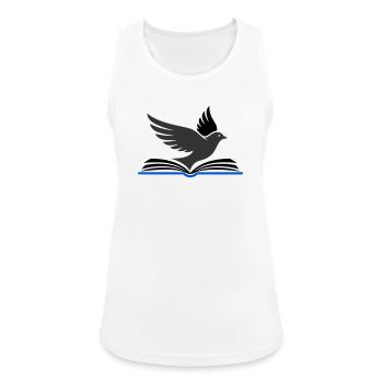 Un oiseau sort du livre - Débardeur respirant Femme - blanc - Devant - Zoe (177cm)