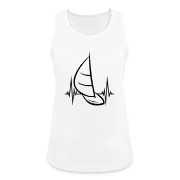 heartbeat pulse frequency sea waves boat sailing s - Women's Breathable Tank Top - white - Front - Zoe (177cm)