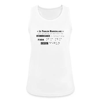 Design graphique abstrait en couleurs vibrantes - Débardeur respirant Femme - blanc - Devant - Zoe (177cm)