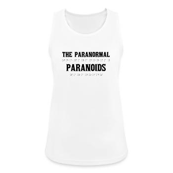 Paranormal Paranoids Braille Tee - Women's Breathable Tank Top - white - Front - Zoe (177cm)