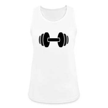 Dumbbell Weights Fitness Gym - Women's Breathable Tank Top - white - Front - Zoe (177cm)