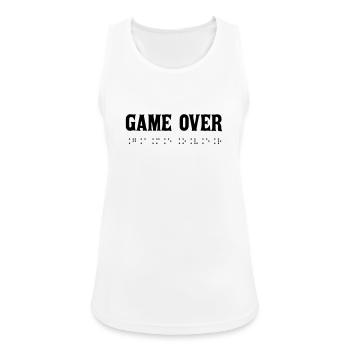 Message Game Over - Débardeur respirant Femme - blanc - Devant - Zoe (177cm)