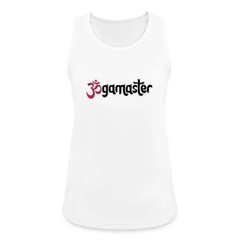 Jogamaster - Typographic OM (3-Color) - Women's Breathable Tank Top - white - Front - Zoe (177cm)