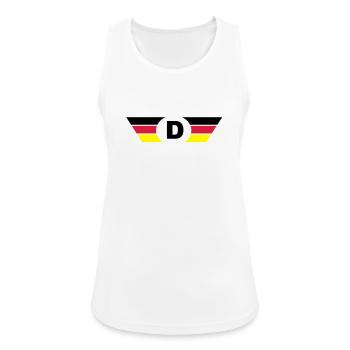Allemagne drapeau / symbole haut - Débardeur respirant Femme - blanc - Devant - Zoe (177cm)