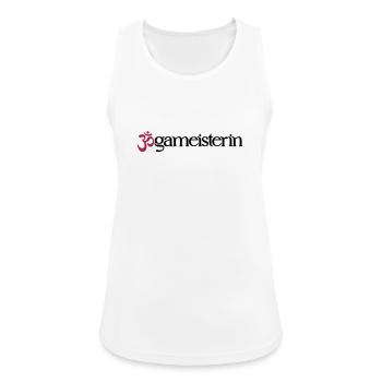 Jogameisterin - Typografisches OM (3-Farbig) - Frauen Tank Top atmungsaktiv - Weiß - Vorne - Zoe (177cm)
