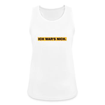 Ich war’s nich... - Frauen Tank Top atmungsaktiv - Weiß - Vorne - Zoe (177cm)