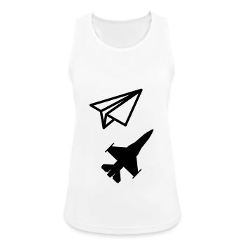 Paper airplane - Keeping your child's soul - Women's Breathable Tank Top - white - Front - Zoe (177cm)