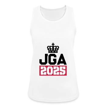 Jga 2025 Enterrement de vie de garçon - Débardeur respirant Femme - blanc - Devant - Zoe (177cm)