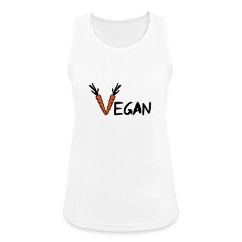 Vegan - Frauen Tank Top atmungsaktiv - Weiß - Vorne - Zoe (177cm)