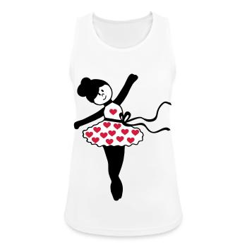 kleine Ballerina mit Herz - Frauen Tank Top atmungsaktiv - Weiß - Vorne - Zoe (177cm)
