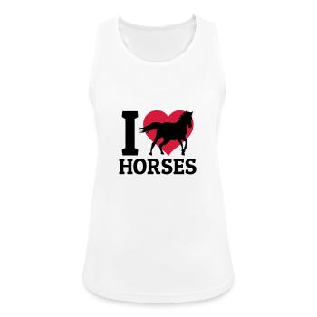 I love Horses - Débardeur respirant Femme - blanc - Devant - Zoe (177cm)