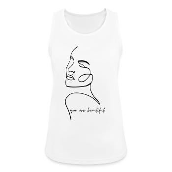You Are Beautiful - Line Art Face - Women's Breathable Tank Top - white - Front - Zoe (177cm)
