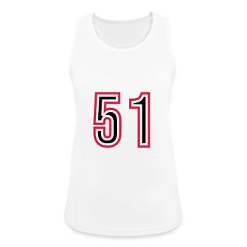 51 Zahl Jahre Trikot - Frauen Tank Top atmungsaktiv - Weiß - Vorne - Zoe (177cm)