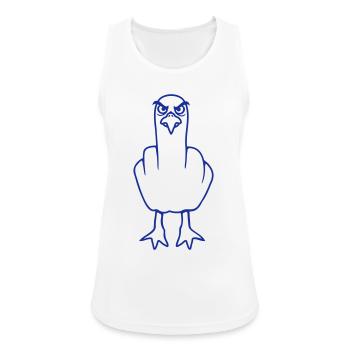 Möwe Mittelfinger Beleidigung Stinkefinger frech - Frauen Tank Top atmungsaktiv - Weiß - Vorne - Zoe (177cm)