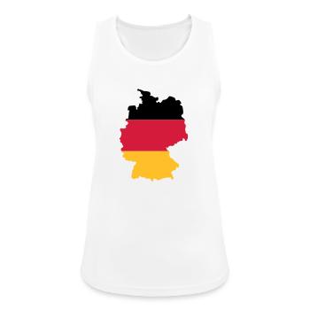 Deutschland - Frauen Tank Top atmungsaktiv - Weiß - Vorne - Zoe (177cm)