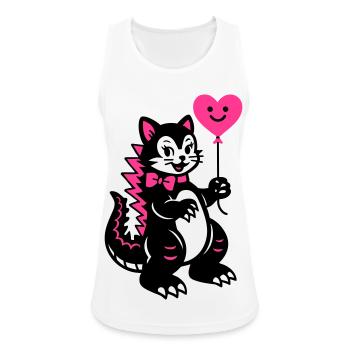 Monster Cat Pink - Women's Breathable Tank Top - white - Front - Zoe (177cm)