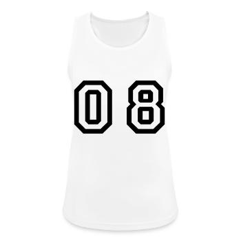 Nummer - 08 - null acht - Frauen Tank Top atmungsaktiv - Weiß - Vorne - Zoe (177cm)