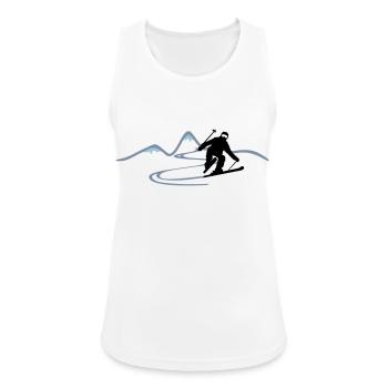 Sport - Skifahrern Berge - Frauen Tank Top atmungsaktiv - Weiß - Vorne - Zoe (177cm)