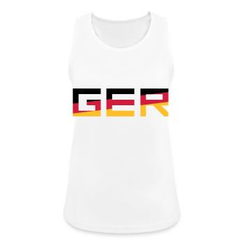 GER Team Germany Deutschland Farben Schwarz Rot Go - Frauen Tank Top atmungsaktiv - Weiß - Vorne - Zoe (177cm)