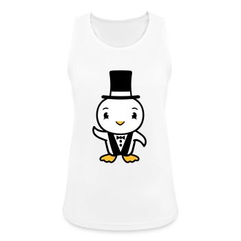 oiseau mari chapeau haut de forme costume mariage riche - Débardeur respirant Femme - blanc - Devant - Zoe (177cm)