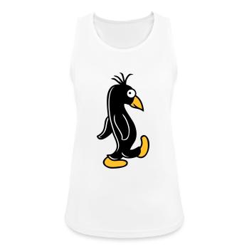 Pinguin läuft ulkig dumm guckt lustig doof albern - Frauen Tank Top atmungsaktiv - Weiß - Vorne - Zoe (177cm)
