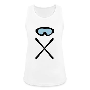 Skier & Skibrille - Frauen Tank Top atmungsaktiv - Weiß - Vorne - Zoe (177cm)